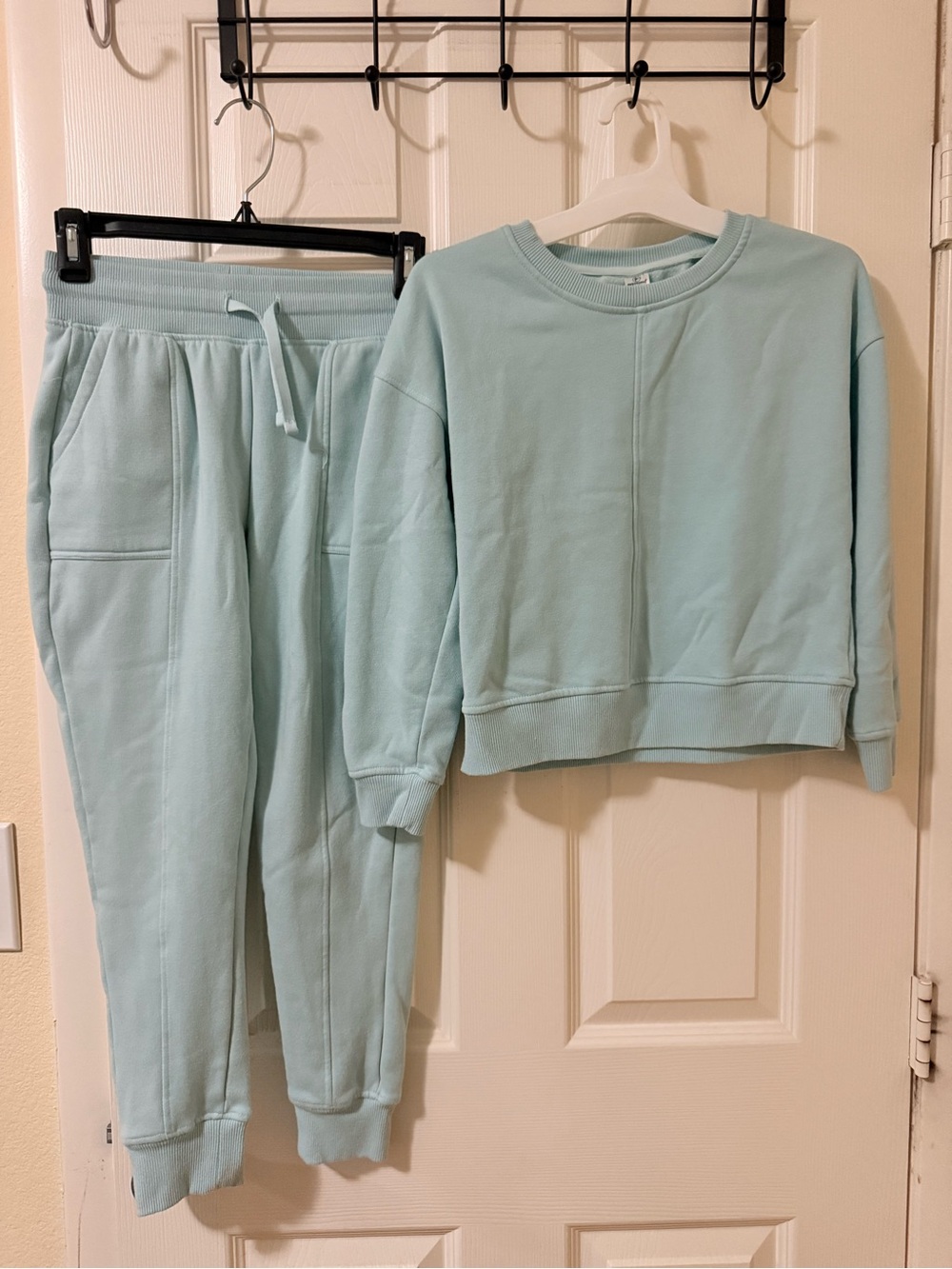 90 Degree By Reflex Mint Blue Sweatshirt & Jogger Set